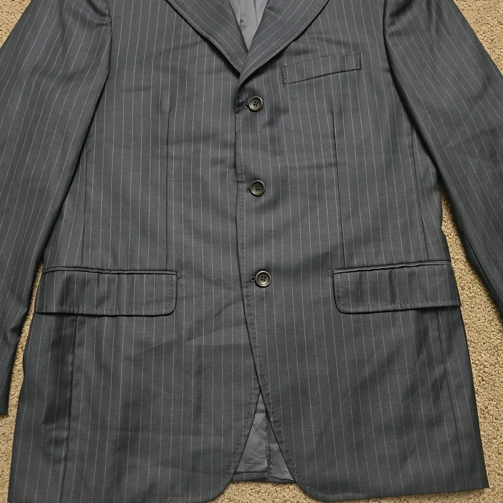 Eredi Pisano Loro Piana Navy Pinstripe Wool Suit Jacket Blazer Made in Italy‎